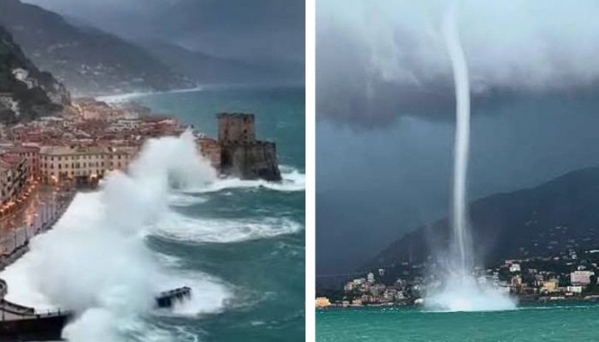 Massive waterspout swirls off Italy's coast as severe storms strike Liguria